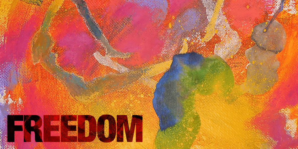 NCA conference logo with a colorful background and the word "Freedom"